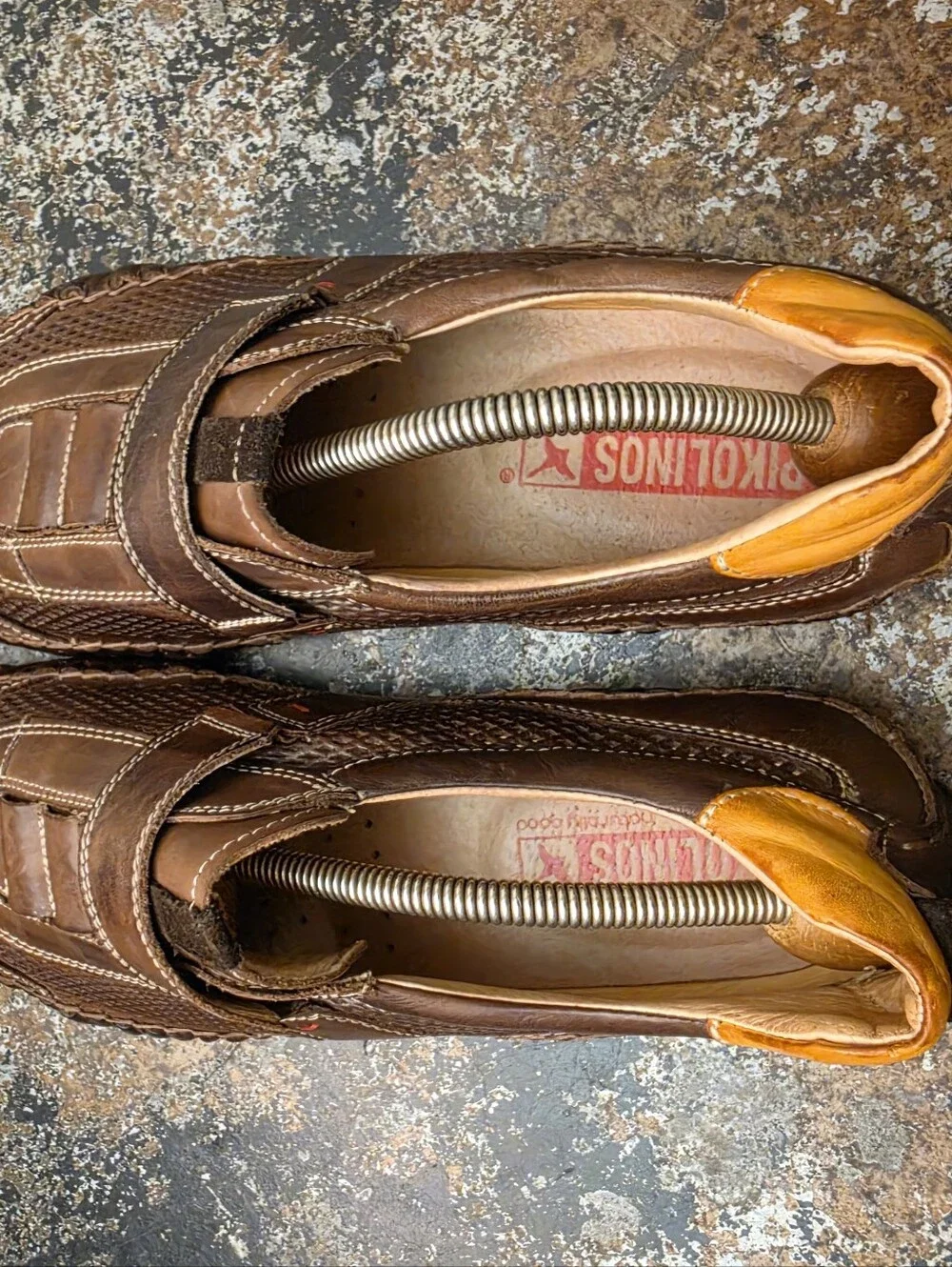 Mens Pikilinos Driving Loafers Shoes Sz 10 44 M Used Brown Perforated Leather